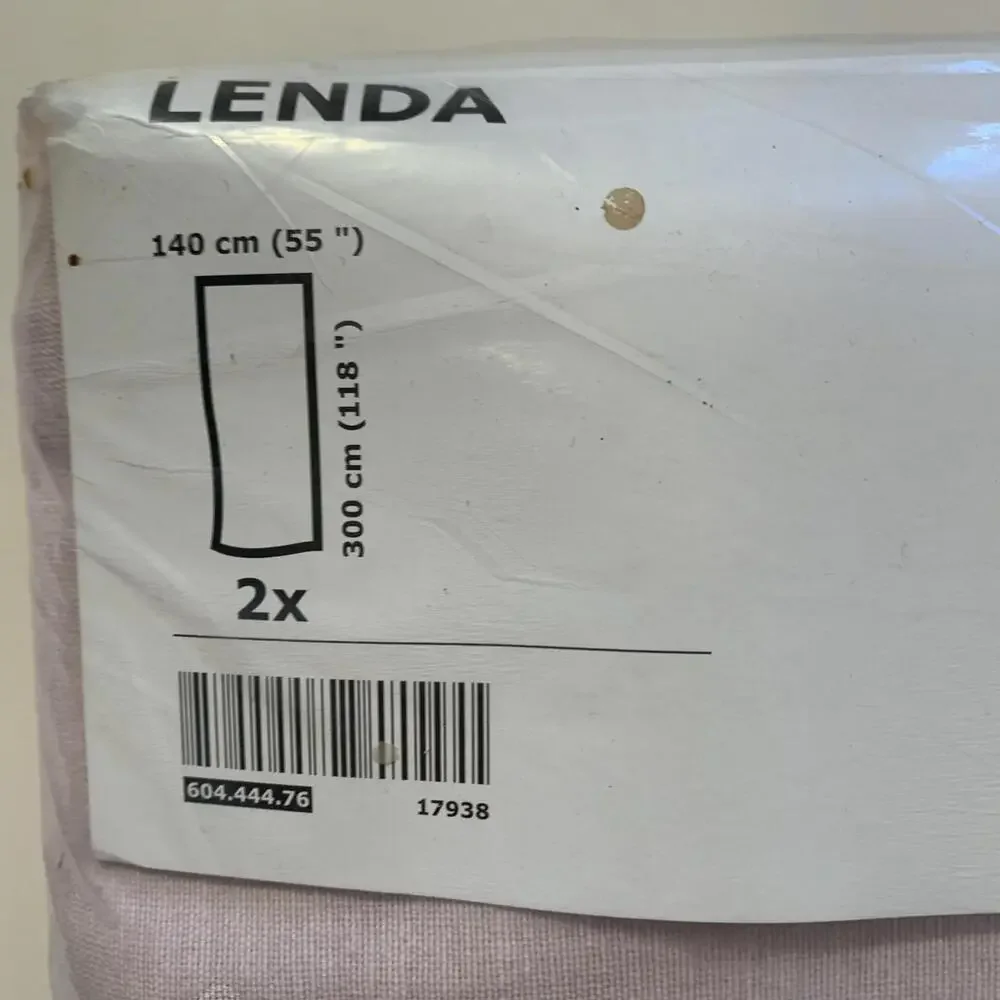 NEW SEALED IKEA LENDA 2 CURTAIN PANELS Pink TOP TAB 118 Inch 10 Feet Long